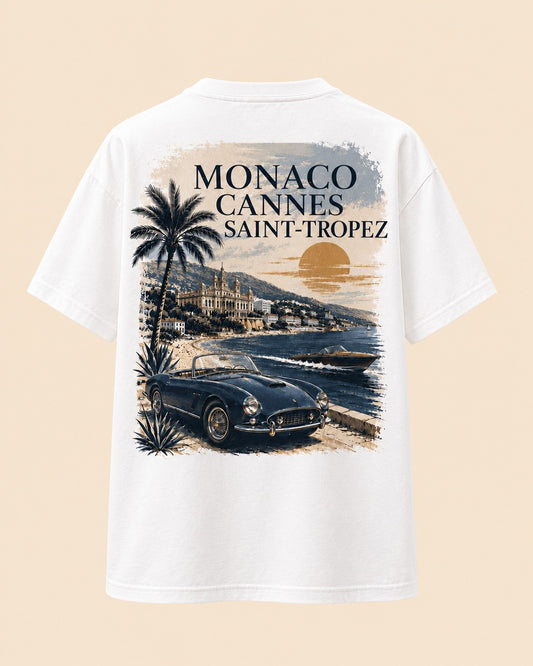 T-shirt Monaco Cannes Saint-Tropez Hustle Wear, vue de dos