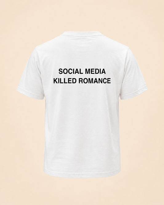 T-shirt Social Media Killed Romance Hustle Wear, vue de dos