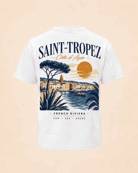 T-shirt Saint-Tropez Côte d'Azur Hustle Wear, vue de dos