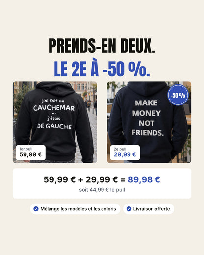Offre pulls Hustle Wear : le 2e pull à -50 %, 89,98 € les deux